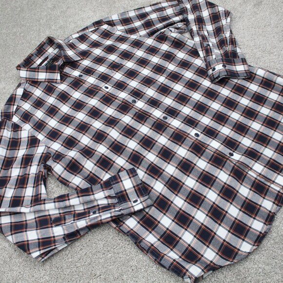 Banana Republic Shirt Mens Large Red/Blue Lightweight Flannel Long Sleeve Cotton - Picture 6 of 13